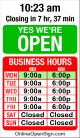 Business Hours for 